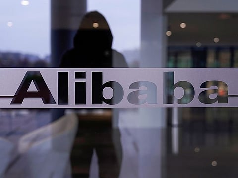 A logo of Alibaba Group is seen at the company's headquarters in Hangzhou, Zhejiang province, China.