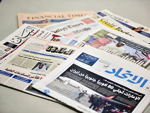 Image of UAE-based newspapers used for illustrative purposes