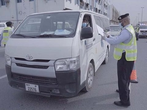 A Sharjah Police checkpoint.
