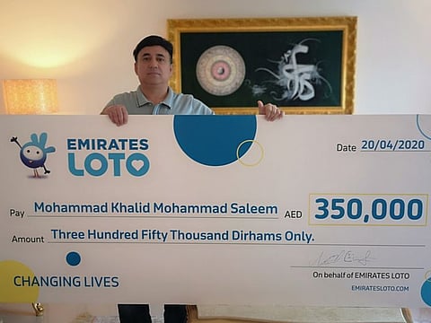 Mohammad Khalid, the UAE's first Emirates Loto winner takes home Dh350,000