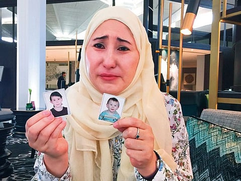 Chinara Kassymova, 37, had been agonising over the fate of daughter Mariam and son Mohammad since August 2016 when her Syrian husband allegedly bundled them away to the northern Syrian city of Aleppo, without her knowledge.