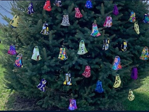 US woman hangs free masks on tree