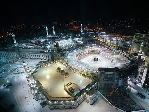 An aerial view of deserted Grand Mosque on the first day of the holy month of Ramadan during the outbreak of the coronavirus disease in the holy city of Mecca, Saudi Arabia April 24.