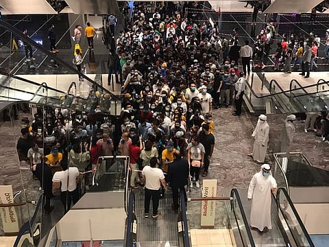 A large crowd thronged Abu Dhabi Mall recently as measures against the spread of coronavirus were put in place across all shopping centres in the country.