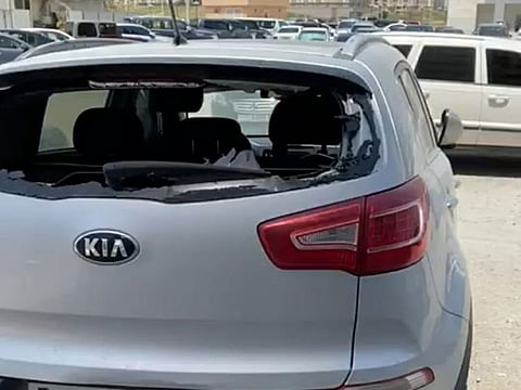 Cars damaged in Sharjah