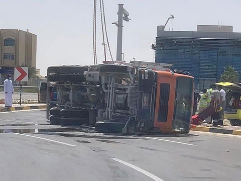Cement mixer rolls onto a car killing a mother and son in Abu Dhabi