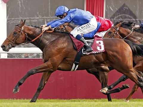 Godolphin's Victor Ludorum makes his highly anticipated seasonal bow in the Group 3 Prix De Fontainebleau at Longchamp racecourse in France on Monday.