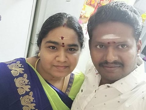 Kollamal with her husband in happy times