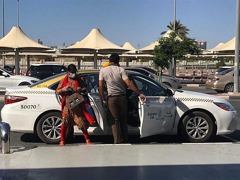 Most passengers came by taxi and there were only few well-wishers at the airport.