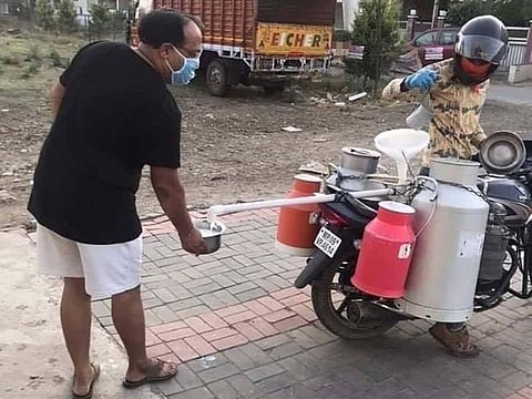 Milkman gets creative in India amidst lockdown