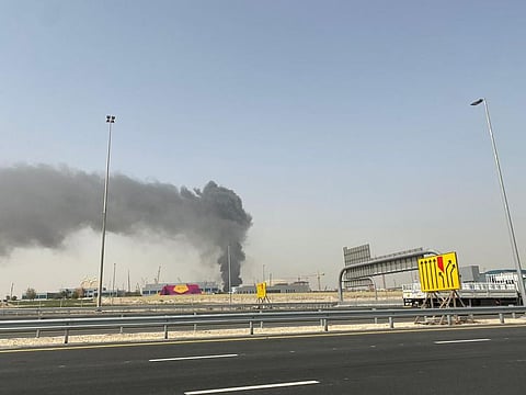 Fire at Expo 2020 site