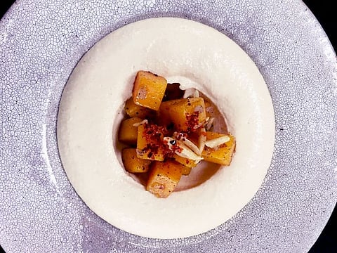 Recipe: Silky hummus bil tahini with broad beans and pumpkin