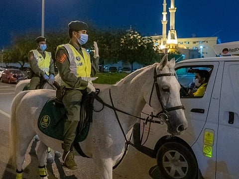 File picture of Dubai Mounted Police on patrol