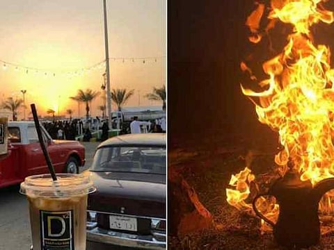 The pictures used by Marzouqa (left) and Abu Qaht. A few hours after the announcement, the competition became a global contest.