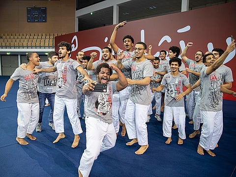 Mohammad Al Qubaisi’s ‘Al Abyad’ team celebrate