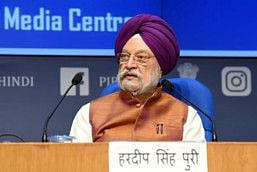 Minister of State for Housing & Urban Affairs, Civil Aviation (Independent Charge) and Commerce & Industry, Hardeep Singh Puri addressing a press conference on issues related to the civil aviation sector in New Delhi on Thursday.