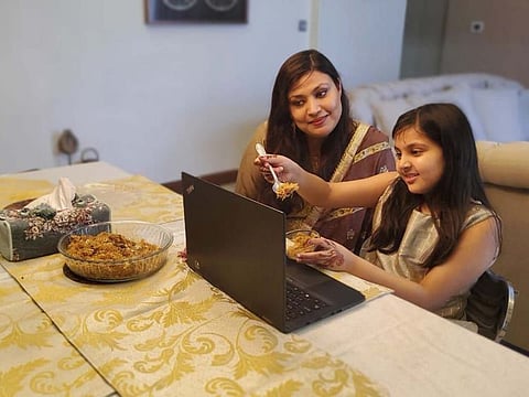 Meghna Khans daughter Alisbah shares her favourite Eid dessert with her grandparents via zoom owing to social distancing measures in place amid a pandemic situation worldwide