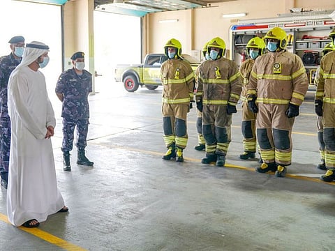 Sheikh Hamdan during his visit to Directorate General in Al Qusais.