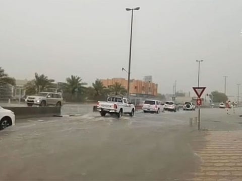 Rain on the Sharjah-Kalba route