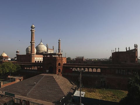 The Jama Mosque is seen during Eid Al Fitr at the old quarters of New Delhi on May 25.