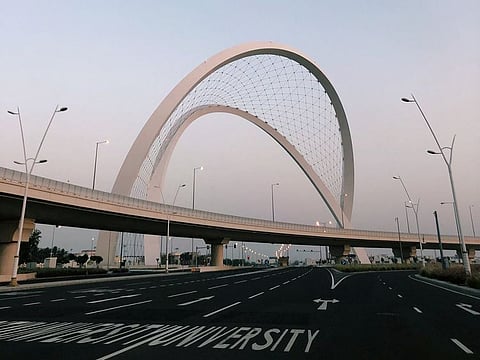 View of the empty streets are pictured following procedures done by the government to combat the spread of the coronavirus disease (COVID-19) outbreak in Doha, Qatar May 22, 2020 in this picture obtained from social media.
