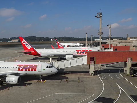Latam Airlines airplanes are seen at Guarulhos International Airport as air traffic is affected by the outbreak of the coronavirus disease (COVID-19), in Guarulhos, near Sao Paulo, Brazil, May 19, 2020.