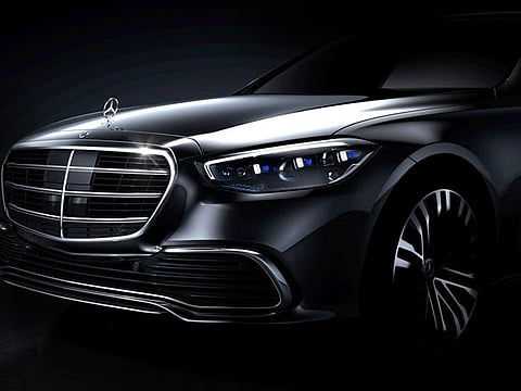 This is the first official image from Mercedes-Benz which reveals the new face of its next-generation S-class flagship saloon.