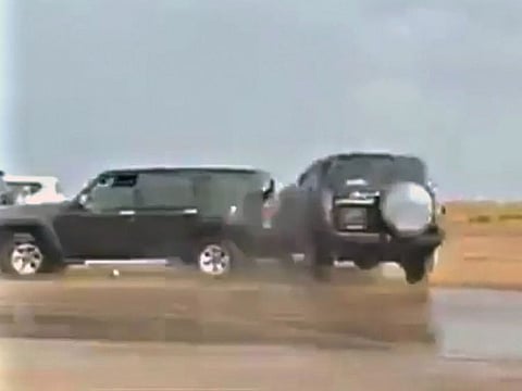 Abu Dhabi Police held two young Emirati men for carrying out dangerous stunts on an Al Ain road.