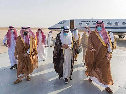 Kuwaiti Foreign Minister Shaikh Ahmad Nasser Al Sabah arrived in Saudi Arabia Wednesday for a short visit.