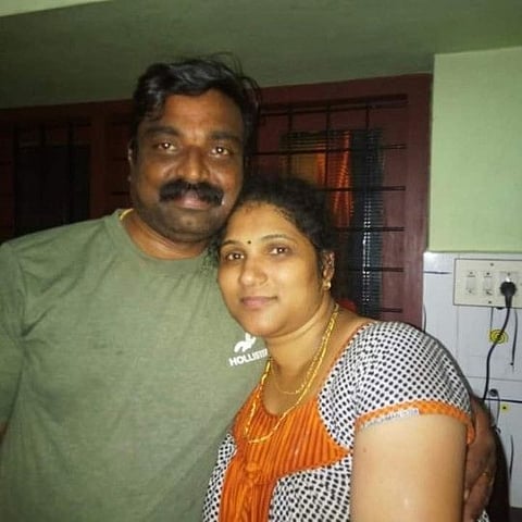 Bijimol with her husband Sreejith K.S