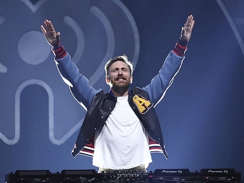 David Guetta performs at the 2017 iHeartRadio Music Festival Day 1 held at T-Mobile Arena on Friday, Sept. 22, 2017, in Las Vegas. (Photo by John Salangsang/Invision/AP)