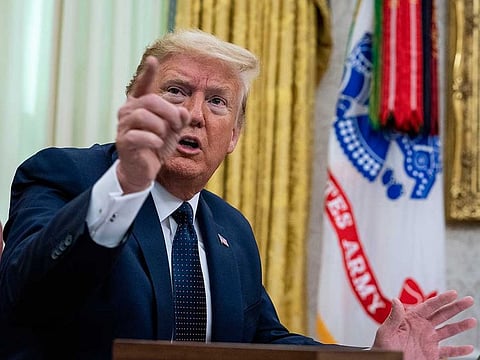 President Trump, before signing an executive order regarding social media, in the Oval Office of the White House in Washington, on Thursday, May 28, 2020.