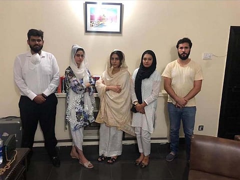 Huma Khan (second from the left), Uzma Khan (middle), Hassan Niazi (far right)