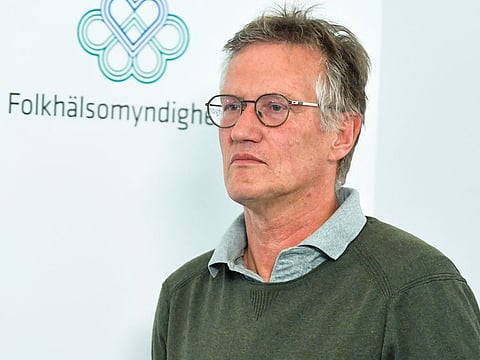 State epidemiologist Anders Tegnell of the Public Health Agency of Sweden during a news conference on a daily update on the COVID-19 situation, in Stockholm, Sweden, Wednesday June 3, 2020.