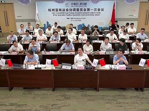 Organising Committee of Hangzhou Para Asian Games during the virtual meeting to study the progress of the 2022 edition.