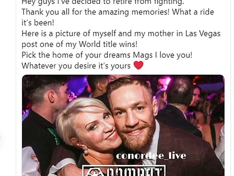 Conor McGregor tweeted his third retirement on Saturday night