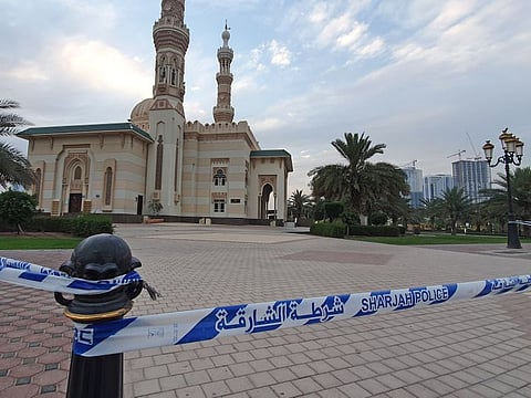 Mosque in Al Majaz waterfront in Sharjah.