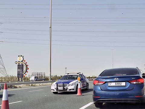 Traffic comes to a standstill near Last Exit on Shaikh Zayed Road heading towards Abu Dhabi as police restrict entry into Abu Dhabi due to the ban on movement entering and exiting the Emirate on 2nd June, 2020 . Photo Clint Egbert/Gulf News