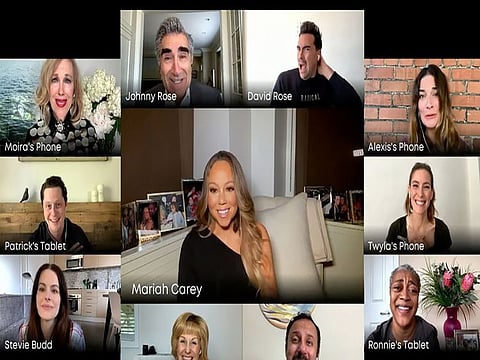 Mariah Carey with cast of Schitt's Creek