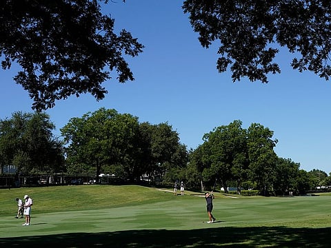 Jordan Spieth in action during the Charles Schwab Challenge at the Colonial Country Club in Fort Worth, Texas.