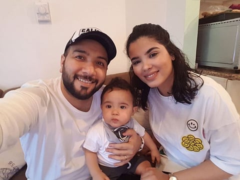 Yassine Elalaoui, his wife Sanaa and their three-year-old son Taha
