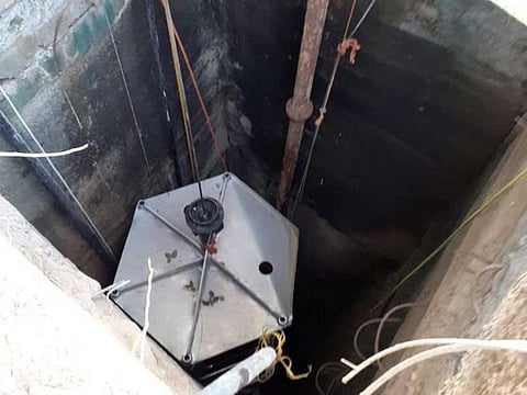 Saudi national rescued from a well.