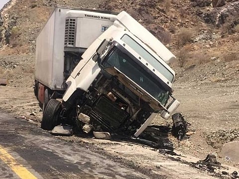 Truck accident in Saudi Arabia.