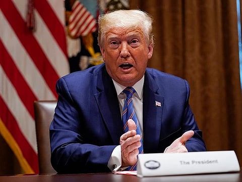 US President Donald Trump speaks during a roundtable about America's seniors, in the Cabinet Room of the White House, Monday, June 15, 2020, in Washington.