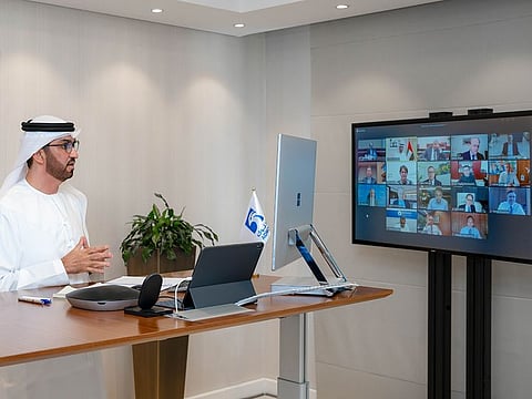 Dr. Sultan Ahmed Al Jaber, UAE Minister of State and group CEO of the Abu Dhabi National Oil Company (Adnoc) hosting the special virtual edition of the Abu Dhabi CEO Roundtable.