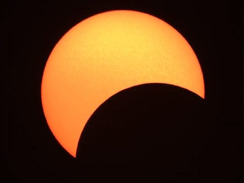 The annular eclipses occur when the Moon - passing between Earth and the Sun - is not quite close enough to our planet to completely obscure sunlight.