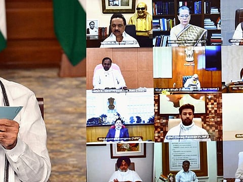 Prime Minister Narendra Modi held an All Party Meeting via video conferencing to discuss the situation in India-China border areas, in New Delhi on Friday.