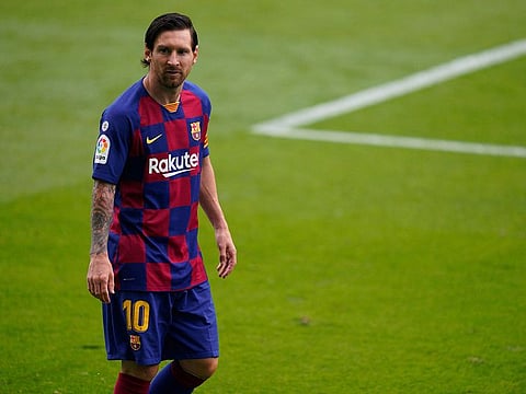 Barcelona's Lionel Messi cuts an unhappy figure against Celta Vigo.