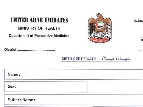 Dubai birth certificate