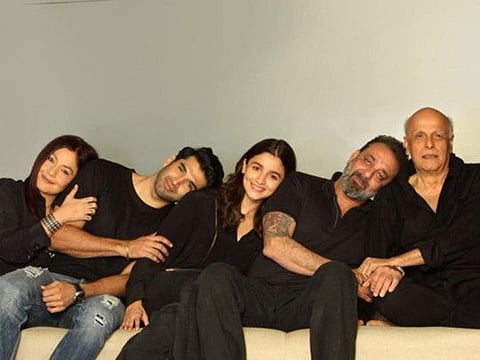 Pooja Bhatt, Aditya Roy Kapur, Alia Bhatt, Sanjay Dutt and Mahesh Bhatt from 'Sadak 2'